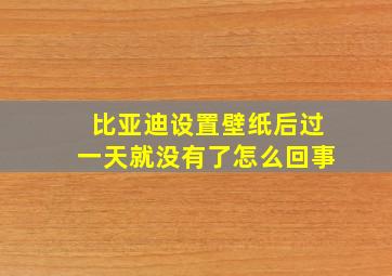 比亚迪设置壁纸后过一天就没有了怎么回事