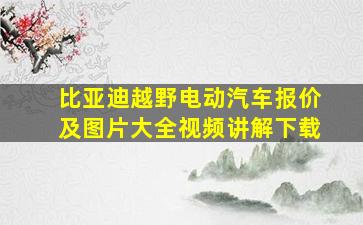 比亚迪越野电动汽车报价及图片大全视频讲解下载