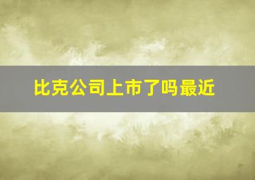 比克公司上市了吗最近