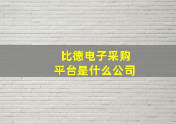 比德电子采购平台是什么公司