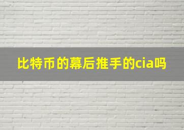 比特币的幕后推手的cia吗