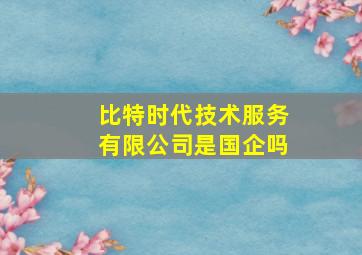 比特时代技术服务有限公司是国企吗