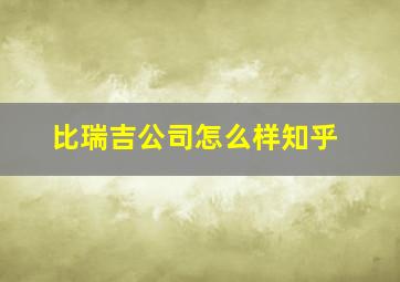 比瑞吉公司怎么样知乎