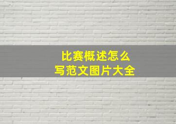 比赛概述怎么写范文图片大全