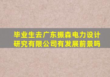 毕业生去广东振森电力设计研究有限公司有发展前景吗