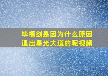 毕福剑是因为什么原因退出星光大道的呢视频