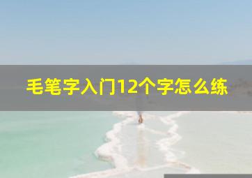 毛笔字入门12个字怎么练