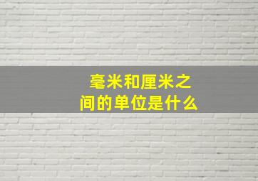 毫米和厘米之间的单位是什么