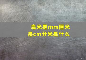 毫米是mm厘米是cm分米是什么