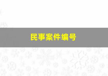 民事案件编号