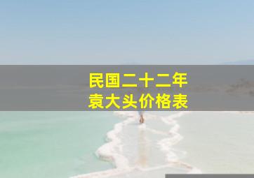 民国二十二年袁大头价格表