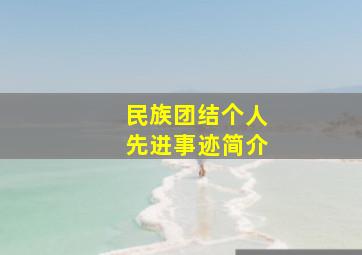 民族团结个人先进事迹简介