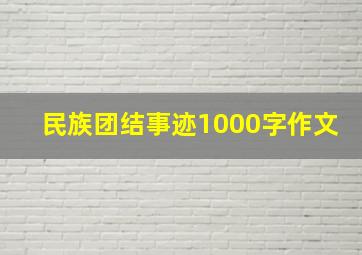 民族团结事迹1000字作文