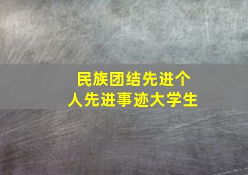 民族团结先进个人先进事迹大学生