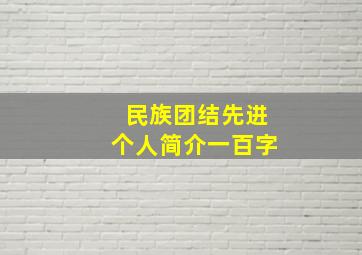 民族团结先进个人简介一百字