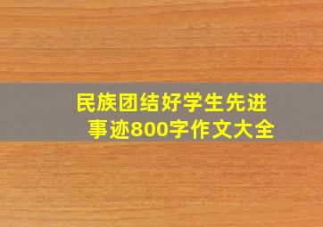 民族团结好学生先进事迹800字作文大全