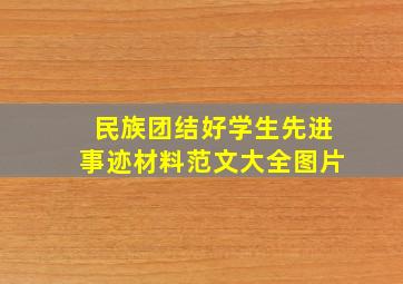 民族团结好学生先进事迹材料范文大全图片