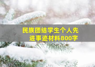 民族团结学生个人先进事迹材料800字