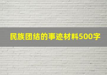 民族团结的事迹材料500字