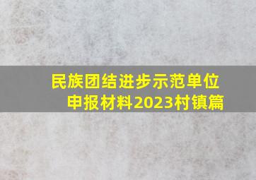 民族团结进步示范单位申报材料2023村镇篇