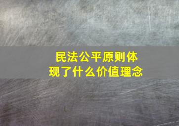 民法公平原则体现了什么价值理念