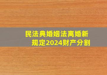 民法典婚姻法离婚新规定2024财产分割