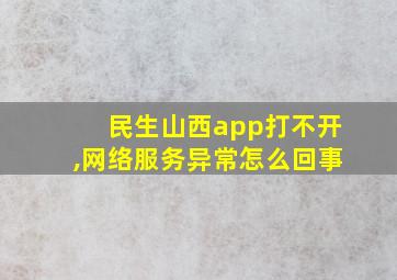 民生山西app打不开,网络服务异常怎么回事