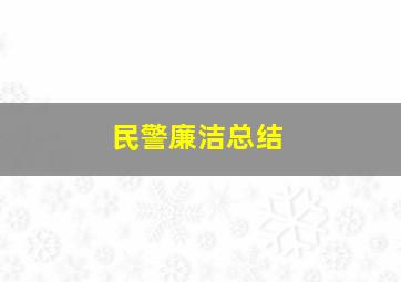 民警廉洁总结