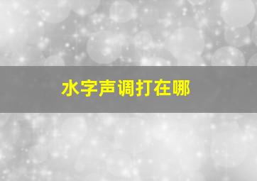 水字声调打在哪