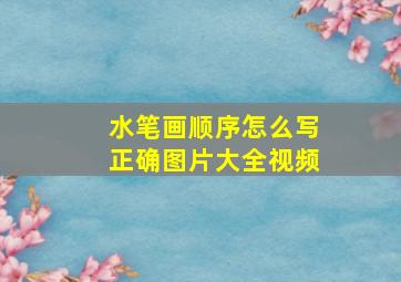 水笔画顺序怎么写正确图片大全视频