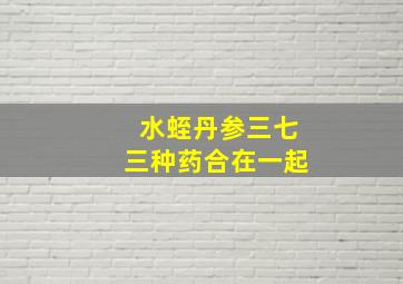 水蛭丹参三七三种药合在一起