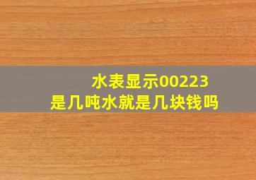 水表显示00223是几吨水就是几块钱吗