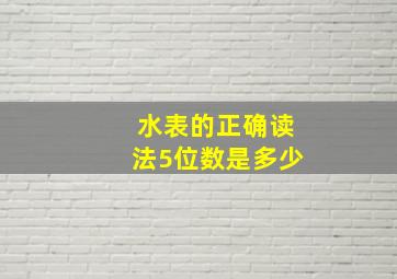 水表的正确读法5位数是多少