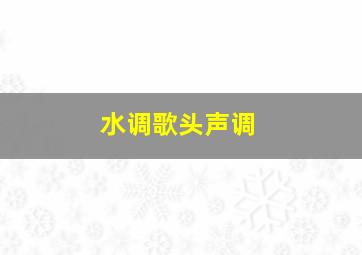 水调歌头声调