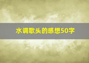 水调歌头的感想50字