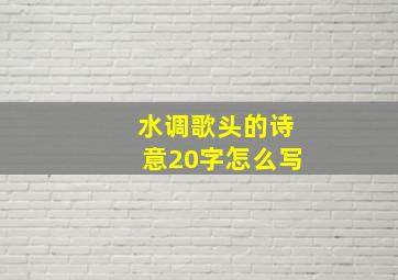 水调歌头的诗意20字怎么写