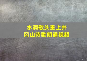 水调歌头重上井冈山诗歌朗诵视频