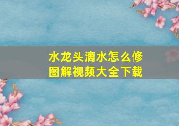 水龙头滴水怎么修图解视频大全下载