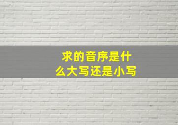 求的音序是什么大写还是小写