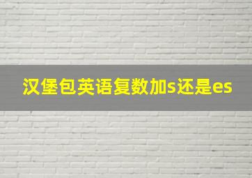 汉堡包英语复数加s还是es