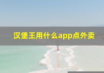 汉堡王用什么app点外卖