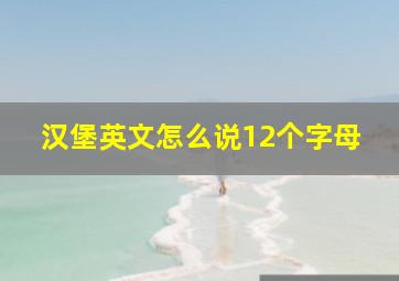 汉堡英文怎么说12个字母