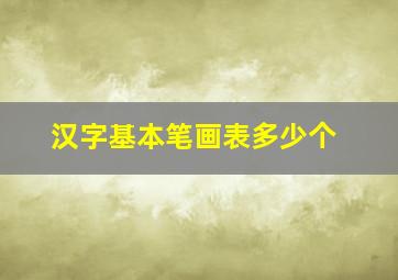 汉字基本笔画表多少个