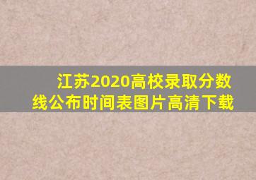 江苏2020高校录取分数线公布时间表图片高清下载