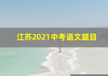 江苏2021中考语文题目