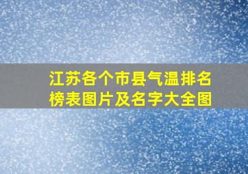 江苏各个市县气温排名榜表图片及名字大全图