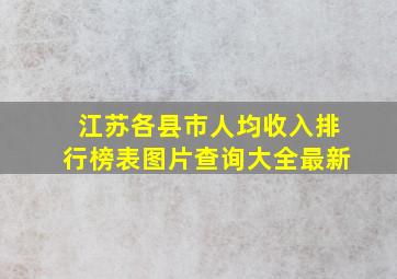 江苏各县市人均收入排行榜表图片查询大全最新