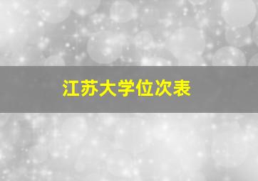 江苏大学位次表