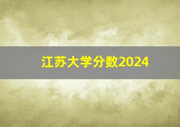 江苏大学分数2024