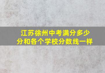 江苏徐州中考满分多少分和各个学校分数线一样